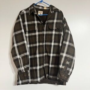 Red Head Sherpa‎ Lined Shacket Jacket Men's Medium Plaid Button Up Jacket Brown